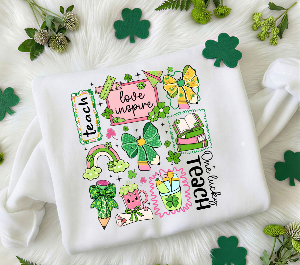 Teach Love Inspire St. Patrick's DTF Transfers