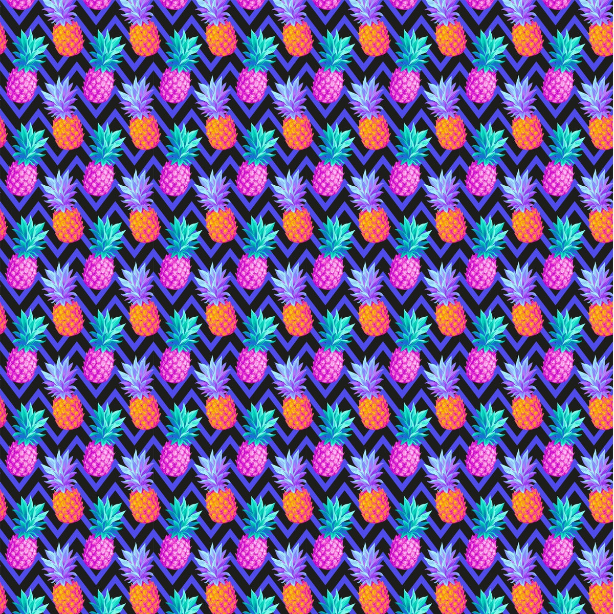 Neon Pineapple Chevron - Adhesive Vinyl