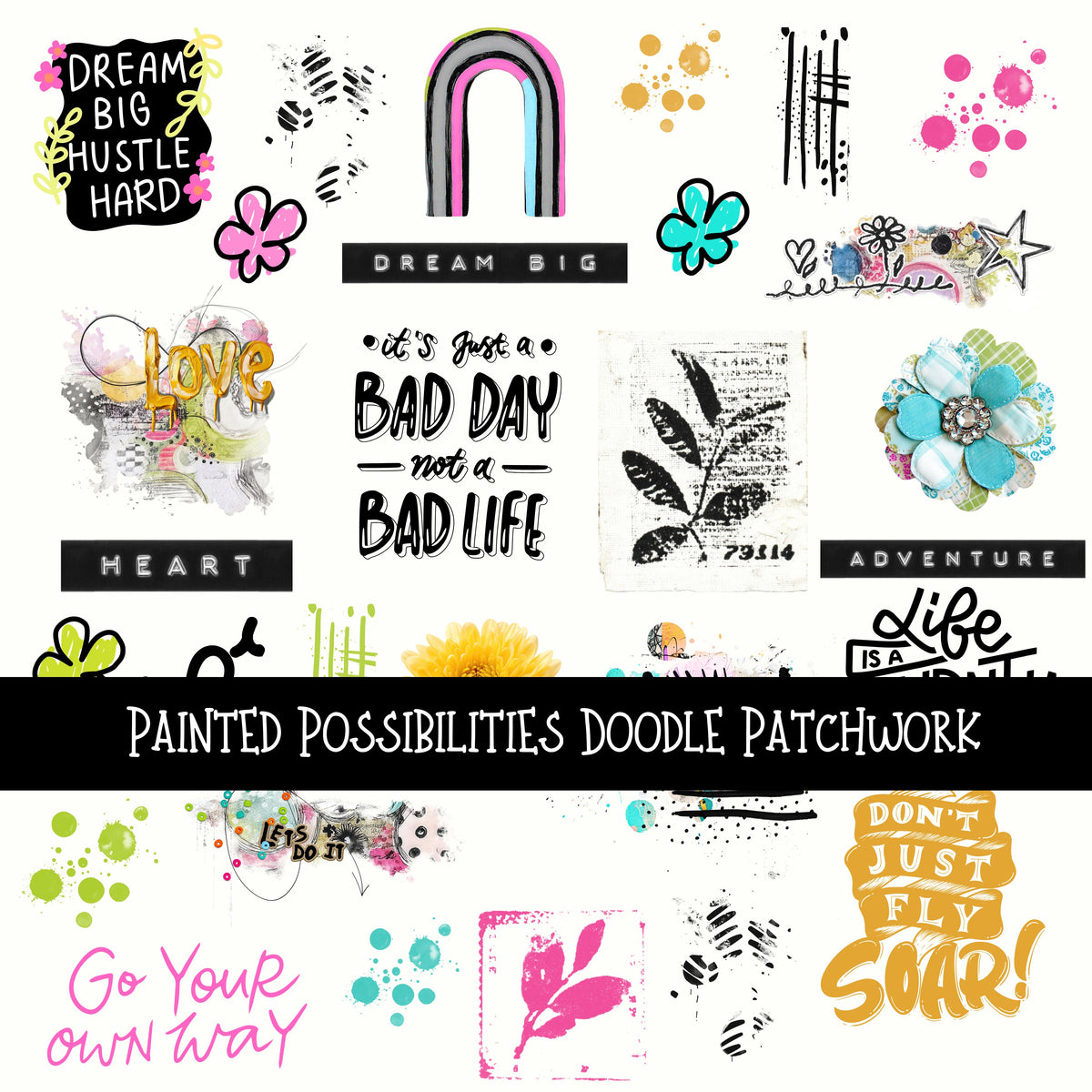 Painted Possibilities  Doodle Patchwork Set