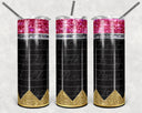 Pencil Alphabet in Black 20 oz Skinny Adhesive Vinyl Wrap