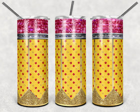 Pencil Apples 20 oz Skinny Adhesive Vinyl Wrap