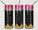 Pencil Black Matte Leopard 20 oz Skinny Adhesive Vinyl Wrap