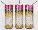 Pencil Gold Leopard 20 oz Skinny Adhesive Vinyl Wrap