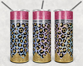 Pencil Pastel Leopard 20 oz Skinny Adhesive Vinyl Wrap