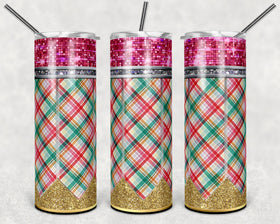Pencil Plaid 20 oz Skinny Adhesive Vinyl Wrap