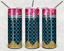 Pencil Round Blue 20 oz Skinny Adhesive Vinyl Wrap