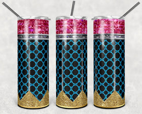 Pencil Round Blue 20 oz Skinny Adhesive Vinyl Wrap