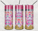 Pencil Small Damask 20 oz Skinny Adhesive Vinyl Wrap