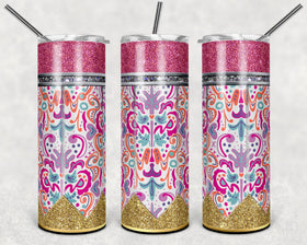 Pencil Small Damask 20 oz Skinny Adhesive Vinyl Wrap