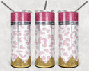 Pencil White Pink Leopard 20 oz Skinny Adhesive Vinyl Wrap