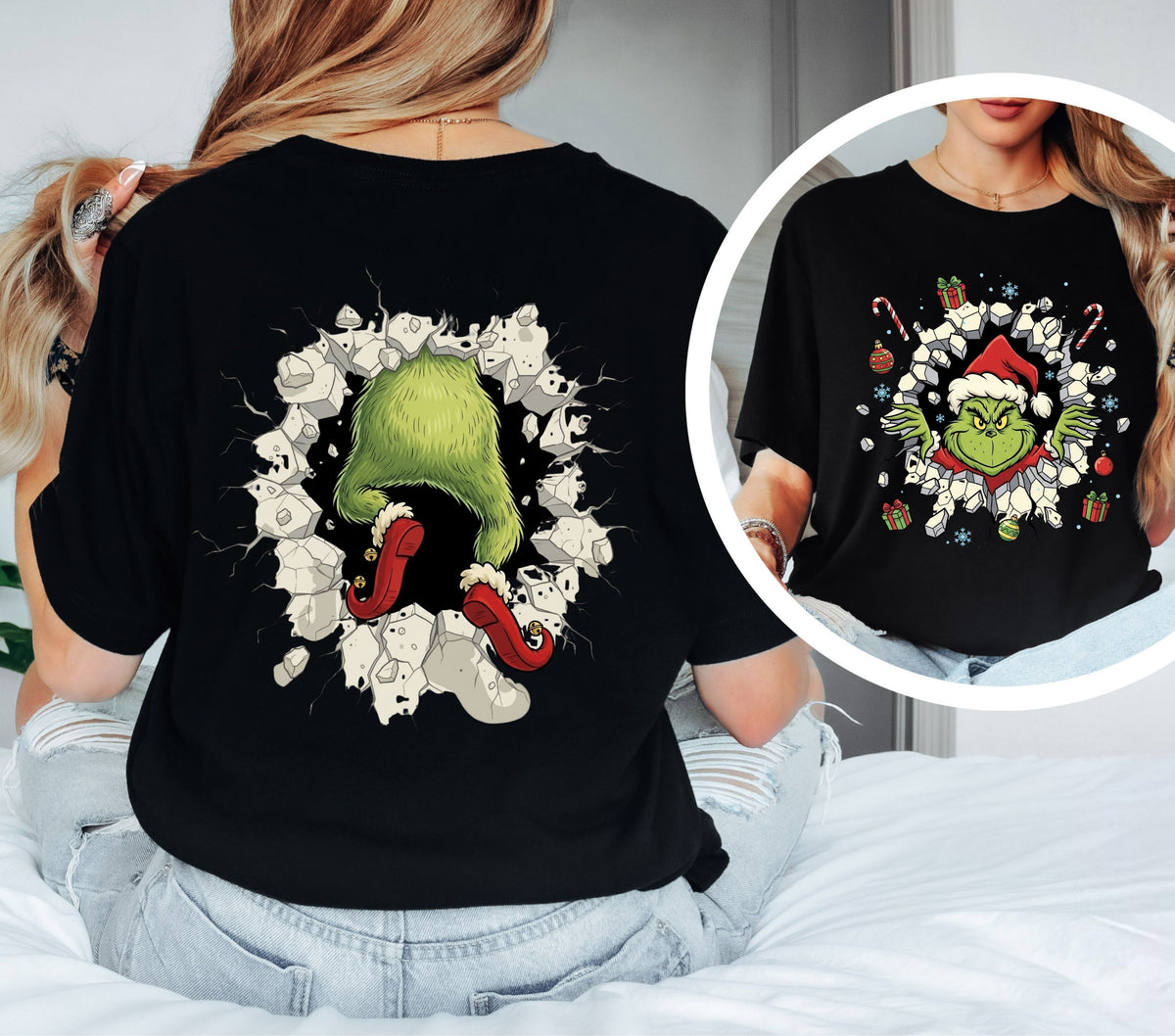Bustin out Grinch DTF Transfers- 2 piece set