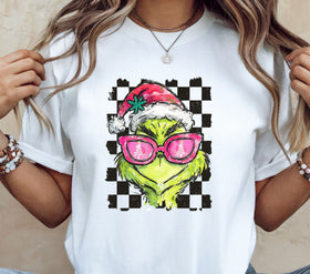 Grinch Black check DTF Transfers