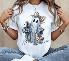 Spooky Season Denim Ghost DTF Transfers