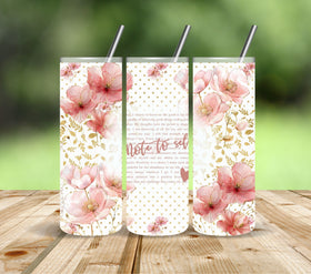 Note to self Pink Floral Vinyl tumbler wraps