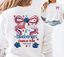 Red White and Blueberries with Bow DTF Transfers- 2 piece set
