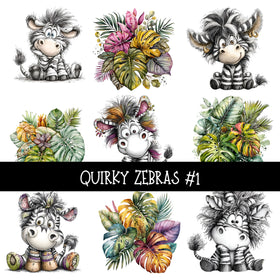 Quirky Zebras UV Decal sheets 2 to choose from