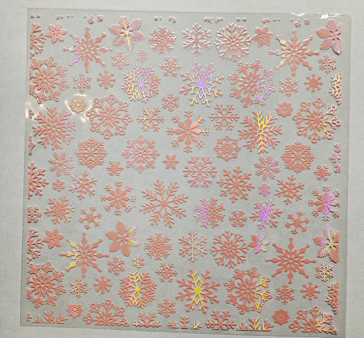#58 Metallic Snowflakes UV DTF-- available in Holo Pink and Silver