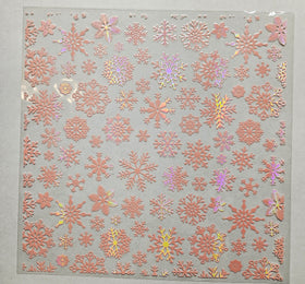#58 Metallic Snowflakes UV DTF-- available in Holo Pink and Silver