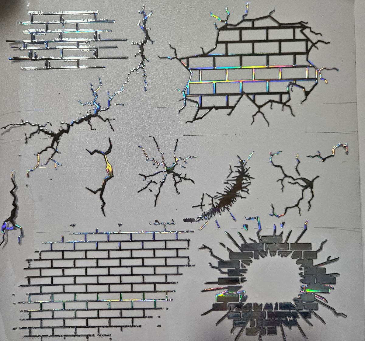 #151 Metallic Brick and Cracks