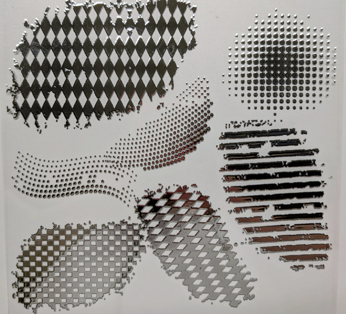 #140 Metallic Harlequin and Dots patches