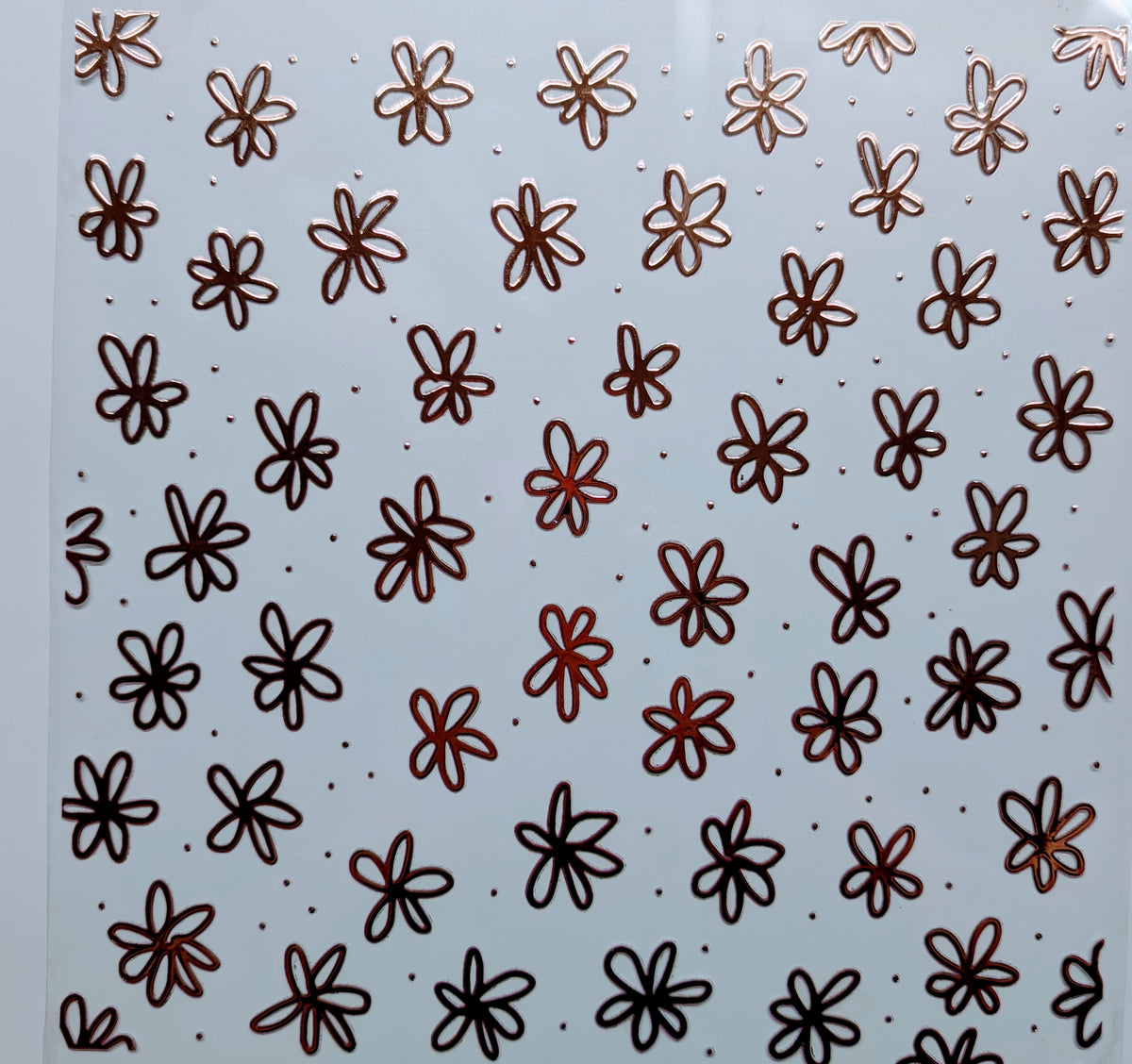 #129 Metallic doodle flowers 3 color options