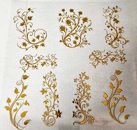 #39 Metallic UV DTF- Floral- available in Gold, Silver