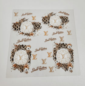 #104 Double Sided Brown  Bougie Floral torn pages