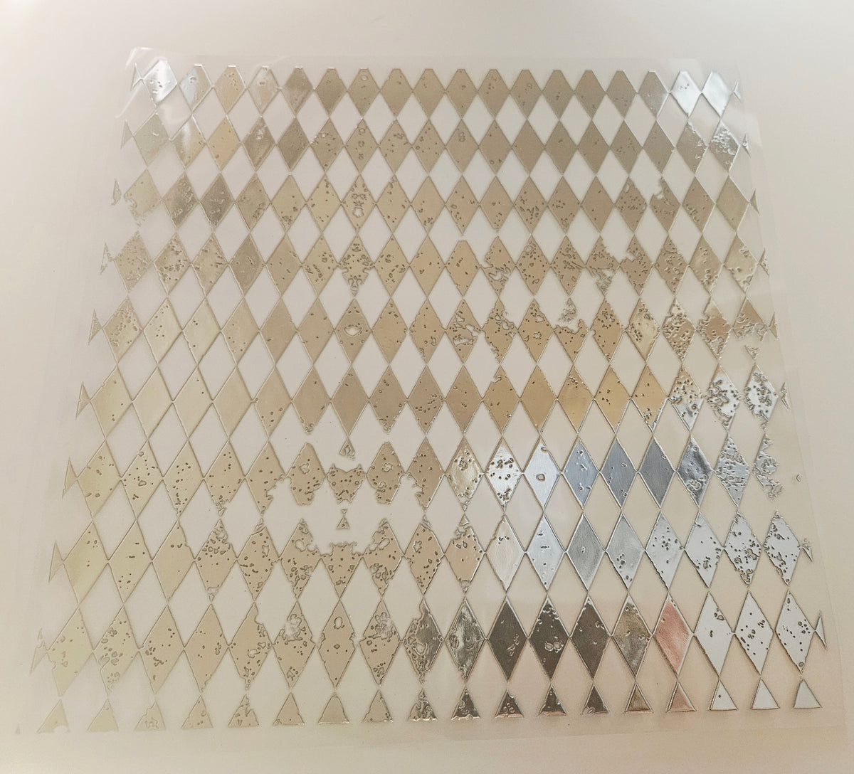 #13 Metallic UV DTF-Distressed Harlequin- available in Gold and Silver