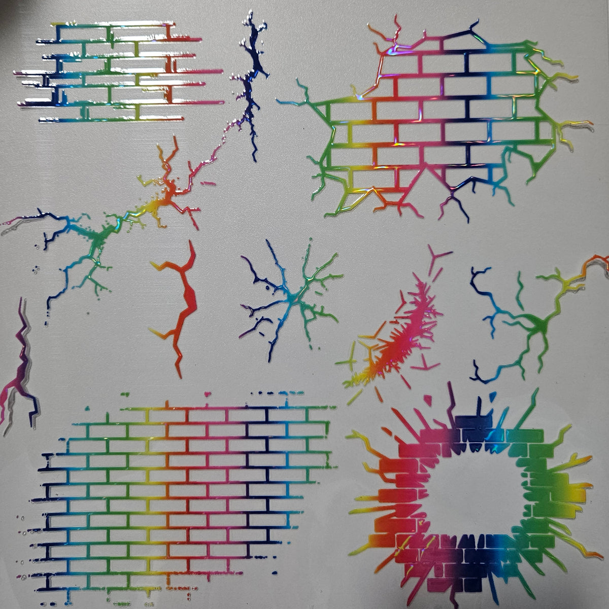 #151 Metallic Brick and Cracks