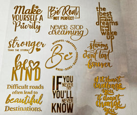 #36 Metallic UV DTF- Make Yourself a Priority- available in Gold, Silver