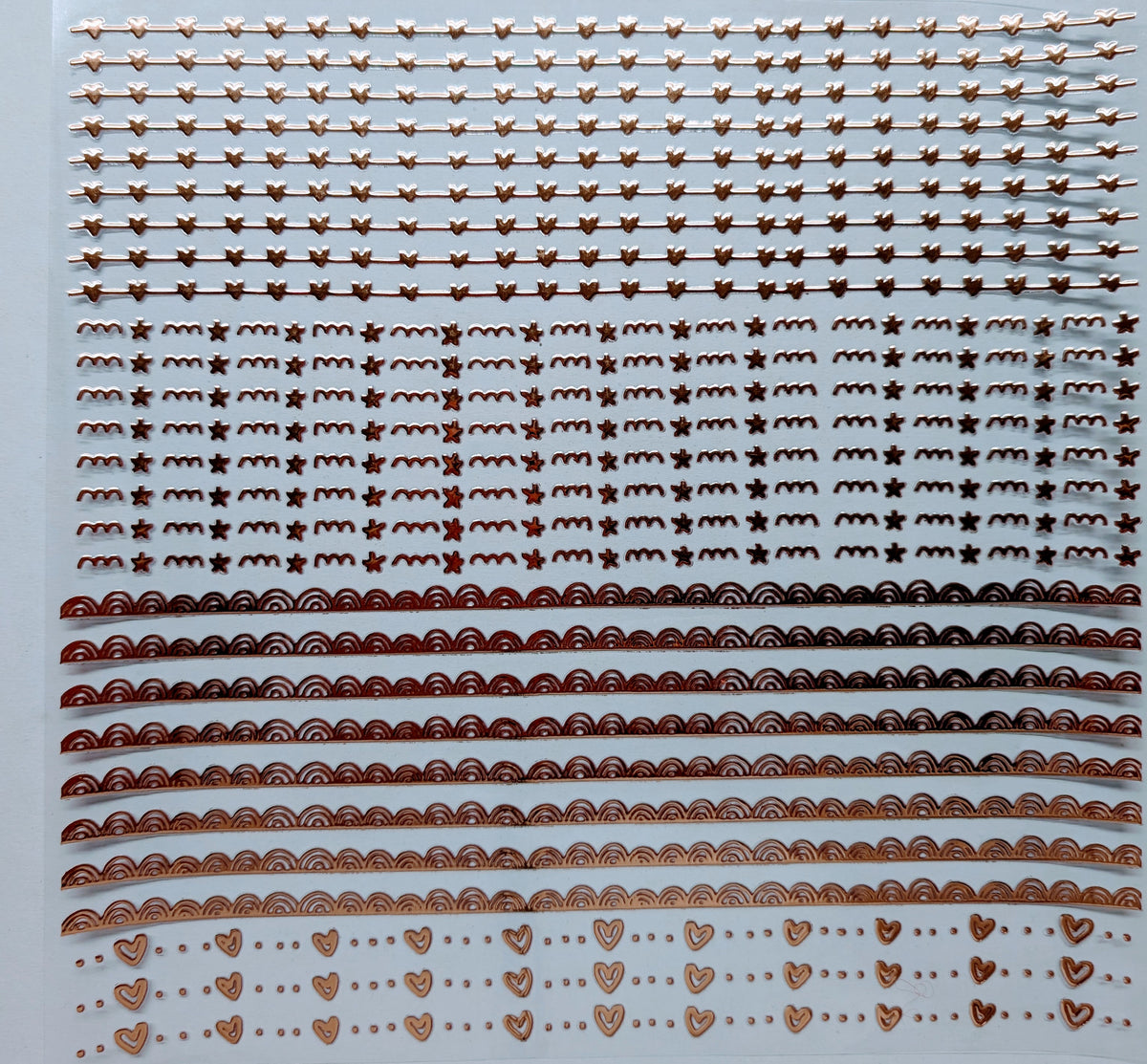 #18 Metallic UV DTF-Doodle Lines- hearts- available in Gold, Black Holo