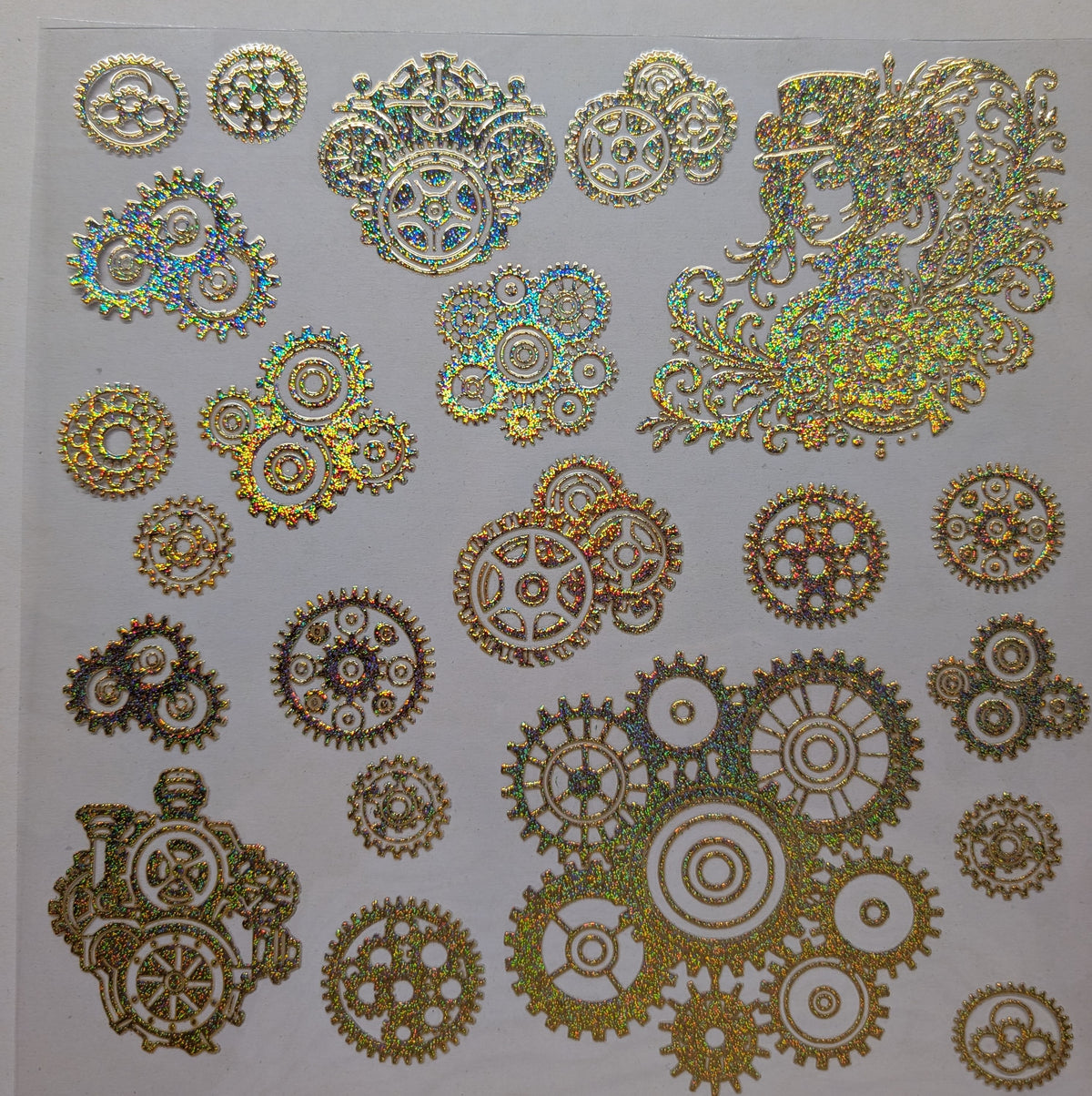 #112 Steampunk Cogs Holographic 5 color options – Kraft Craze