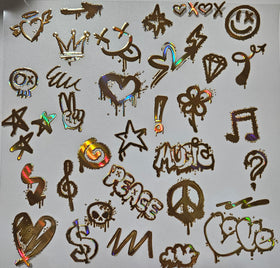 #151 Metallic Graffiti Elements