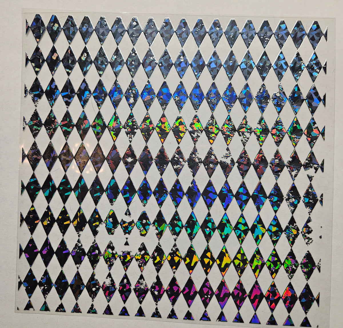 #62 Distressed Harlequin Shattered- available in Teal, Purple, Orange and Black