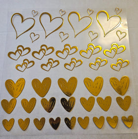 #34 Metallic UV DTF-Open Hearts- available in Gold, Silver, Holo Red and Holo Pink