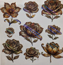 #113 Steampunk Floral Brown holographic