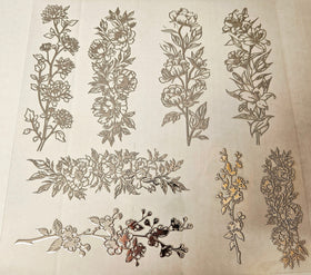 #41 Metallic UV DTF- Floral- available in Gold, Silver