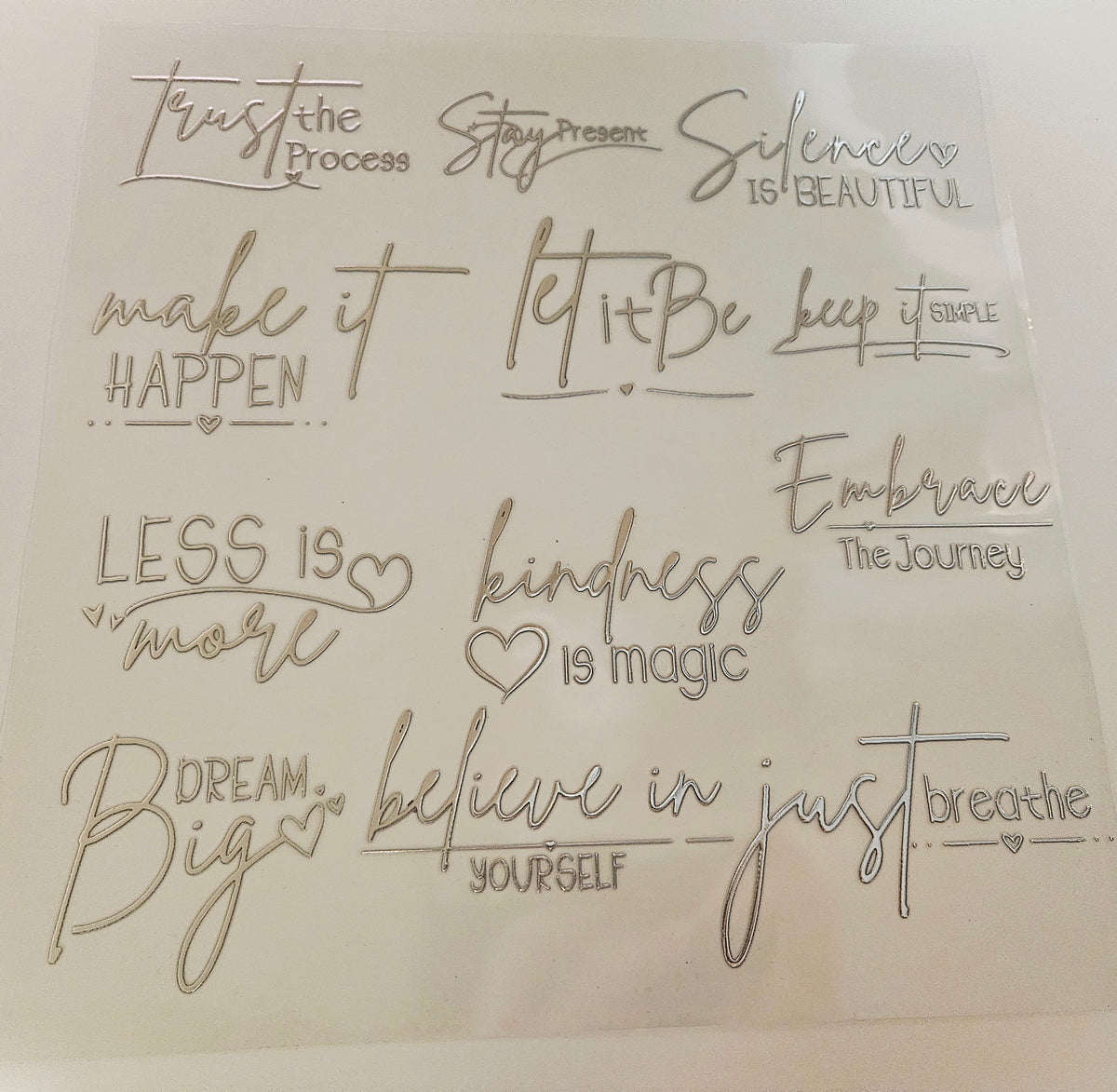 #5 Metallic UV DTF- Trust the process- available in Gold and Silver