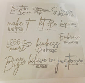 #5 Metallic UV DTF- Trust the process- available in Gold and Silver