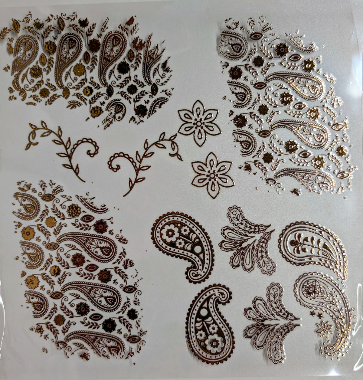 #141 Metallic Paisley patches