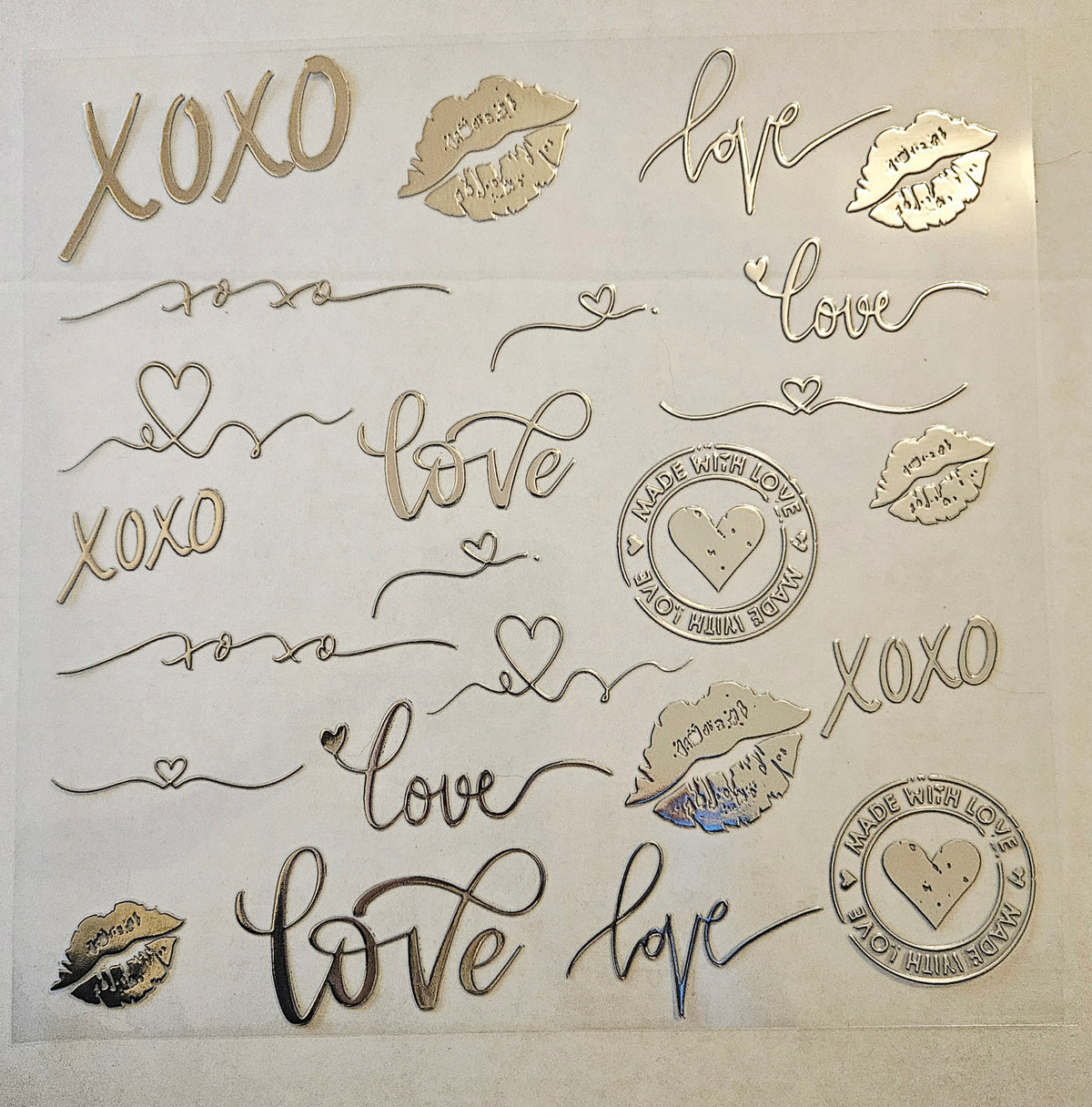 #35 Metallic UV DTF-Love- available in Gold, Silver, Holo Red