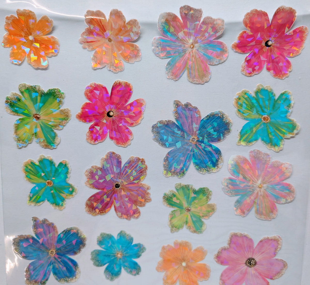 #105 Iridescent floral Holographic