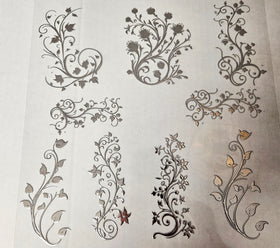 #39 Metallic UV DTF- Floral- available in Gold, Silver