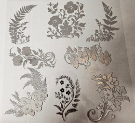 #38 Metallic UV DTF- Floral- available in Gold, Silver