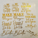 #25 Metallic UV DTF-Quotes- available in Gold