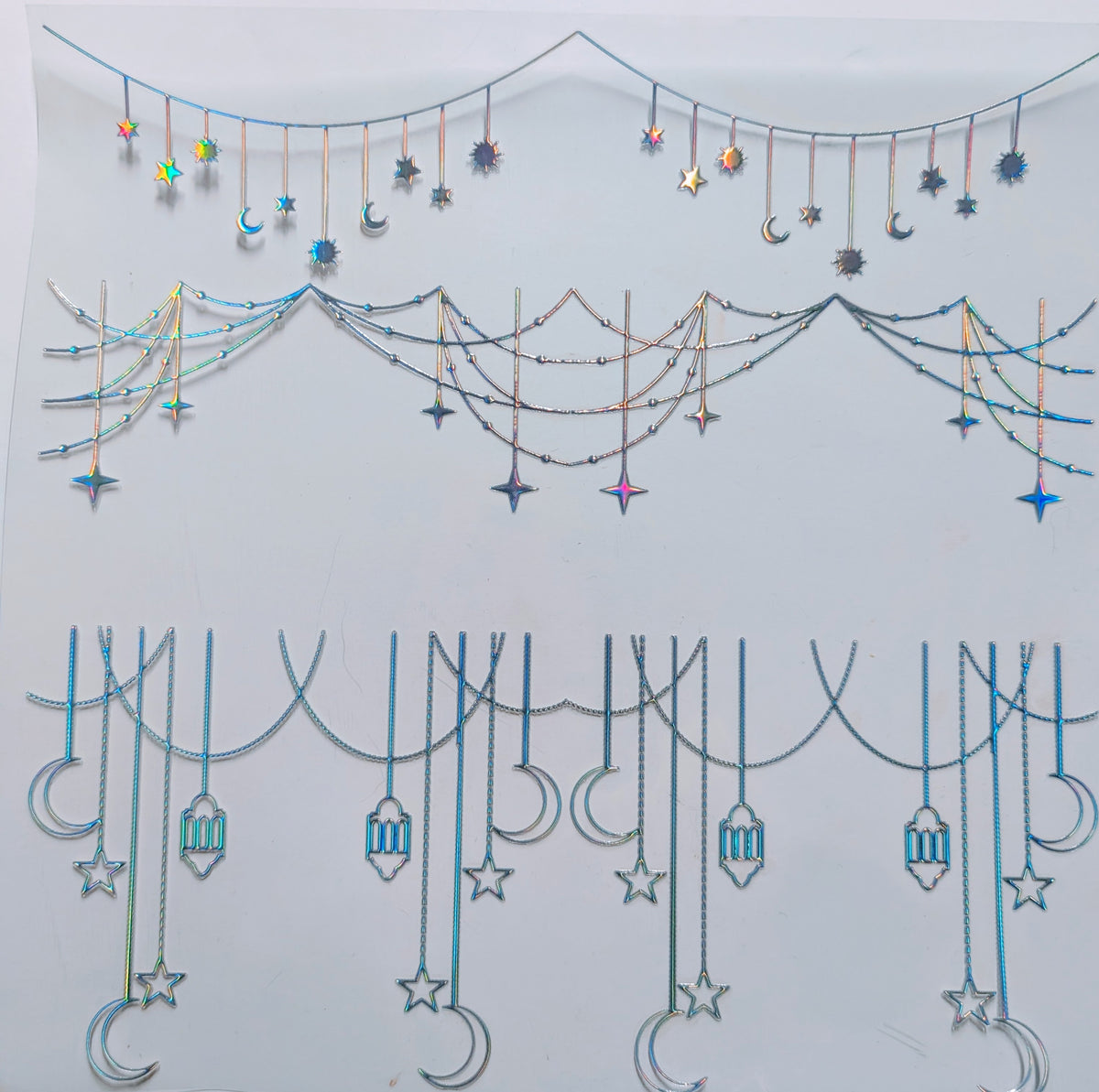 #124 Metallic and Holographic Celestial Garland  5 colors Options