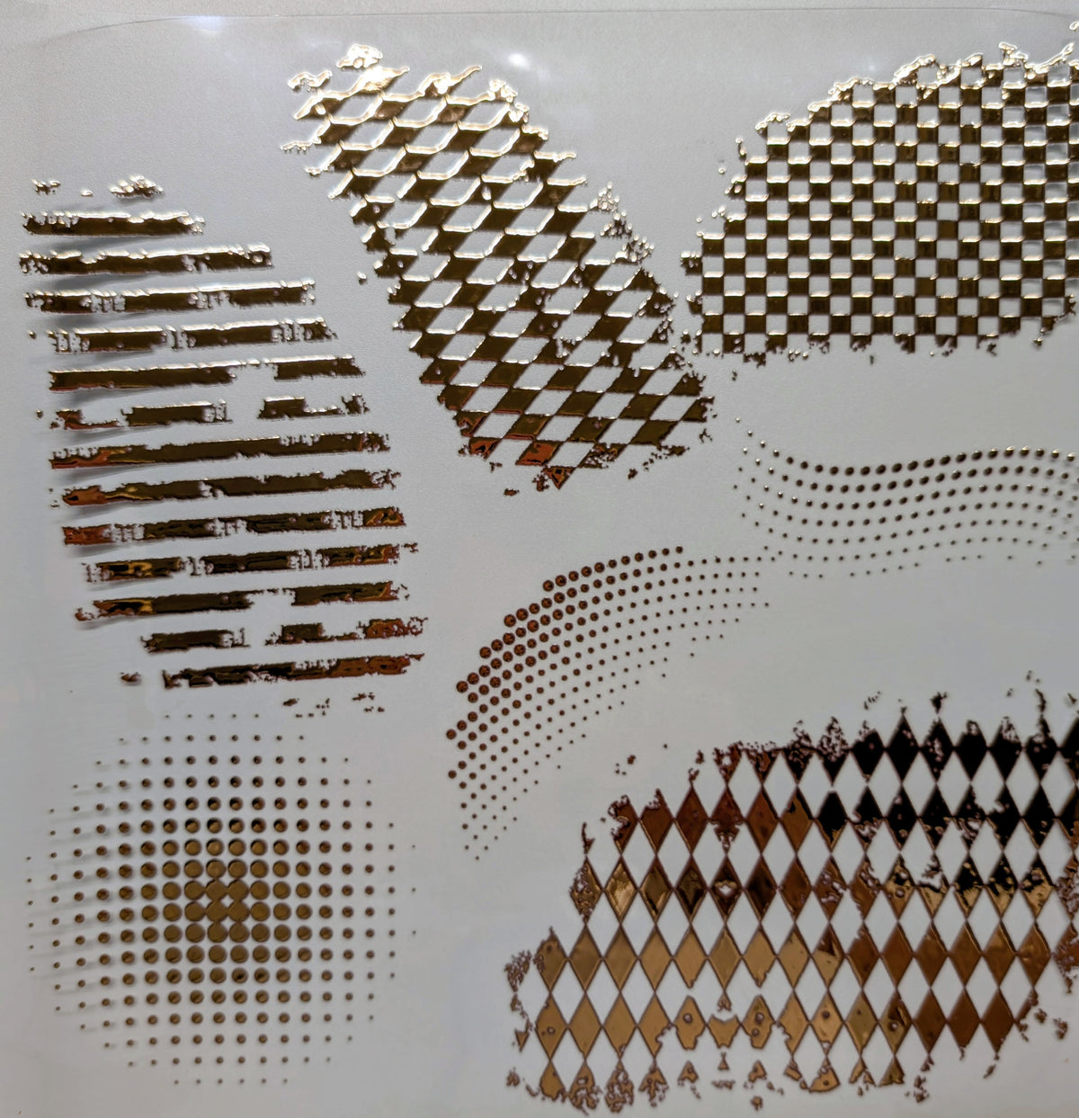 #140 Metallic Harlequin and Dots patches