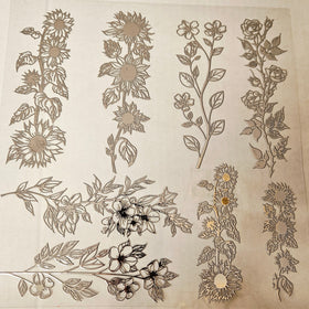 #40 Metallic UV DTF- Floral- available in Gold, Silver