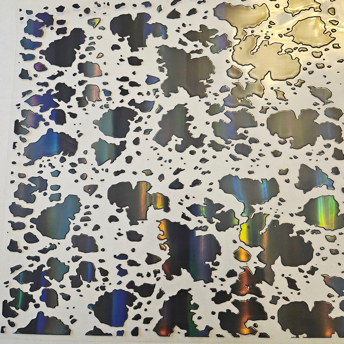 #32 Metallic UV DTF-Cow Spots- available in Gold, Silver, Holo Black, Holo Teal, Holo Pink and holo white