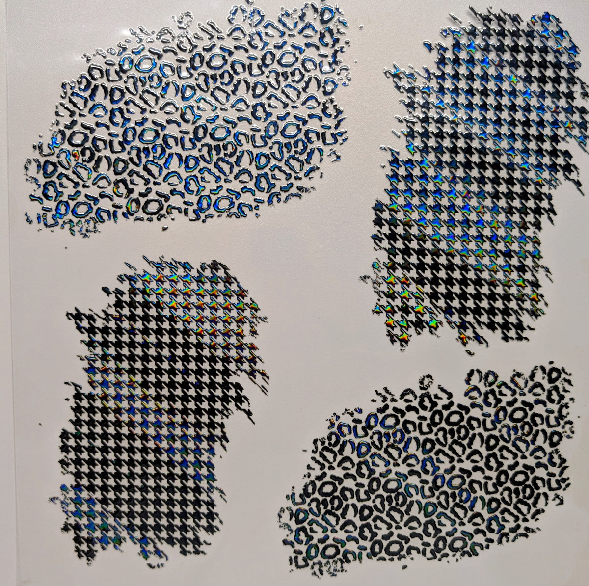 #142 Metallic Houndstooth and Leopard  patches